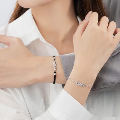 Lắc Tay Bạc Cặp đôi đính đá CZ Vô Cực Aitana LILI 166156 4