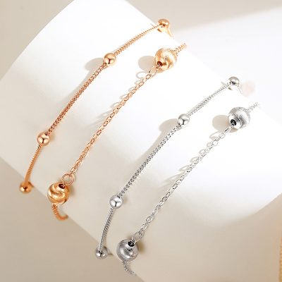 Lắc Tay Bạc Nữ 2 Tầng Hạt Tròn Bi Tròn Noelle LILI 166060 3