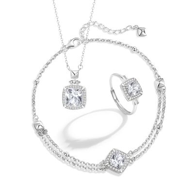 Lắc Tay Bạc Nữ đính đá CZ Starry And Dazzling LILI 166113 3