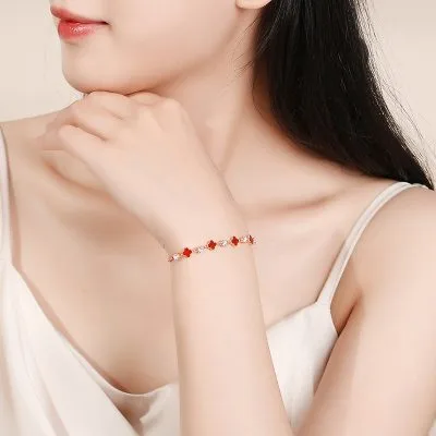 Lắc Tay Bạc Nữ đính đá CZ Cỏ 4 Lá May Mắn Lucky Lila LILI 166131 3