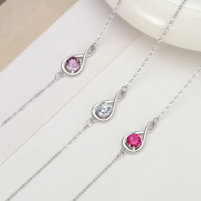 Lắc Tay Bạc Nữ đính đá CZ Hình Giọt Nước Molly LILI 166078 5