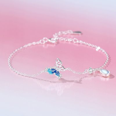 Lắc Tay Bạc Nữ đính đá CZ Hình Hồ điệp Evangeline LILI 166125 1