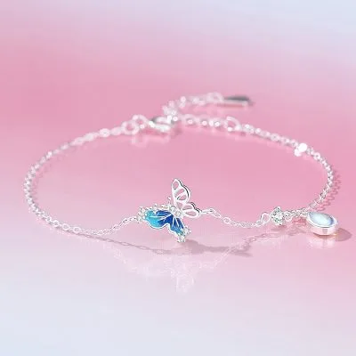 Lắc Tay Bạc Nữ đính đá CZ Hình Hồ điệp Evangeline LILI 166125 1