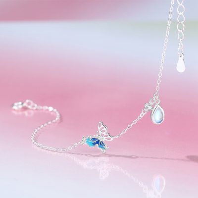 Lắc Tay Bạc Nữ đính đá CZ Hình Hồ điệp Evangeline LILI 166125 2