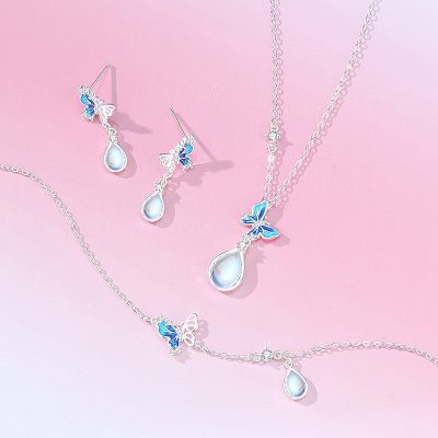 Lắc Tay Bạc Nữ đính đá CZ Hình Hồ điệp Evangeline LILI 166125 4
