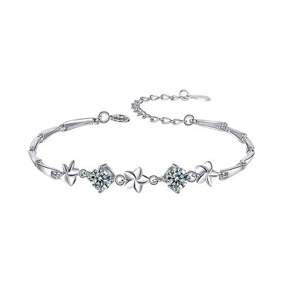 Lắc Tay Bạc Nữ đính Kim Cương Moissanite Hoa May Mắn Hallie LILI 166027 4