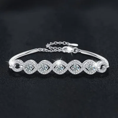 Lắc Tay Bạc Nữ đính Kim Cương Moissanite Vô Cực Sutton LILI 166050 1