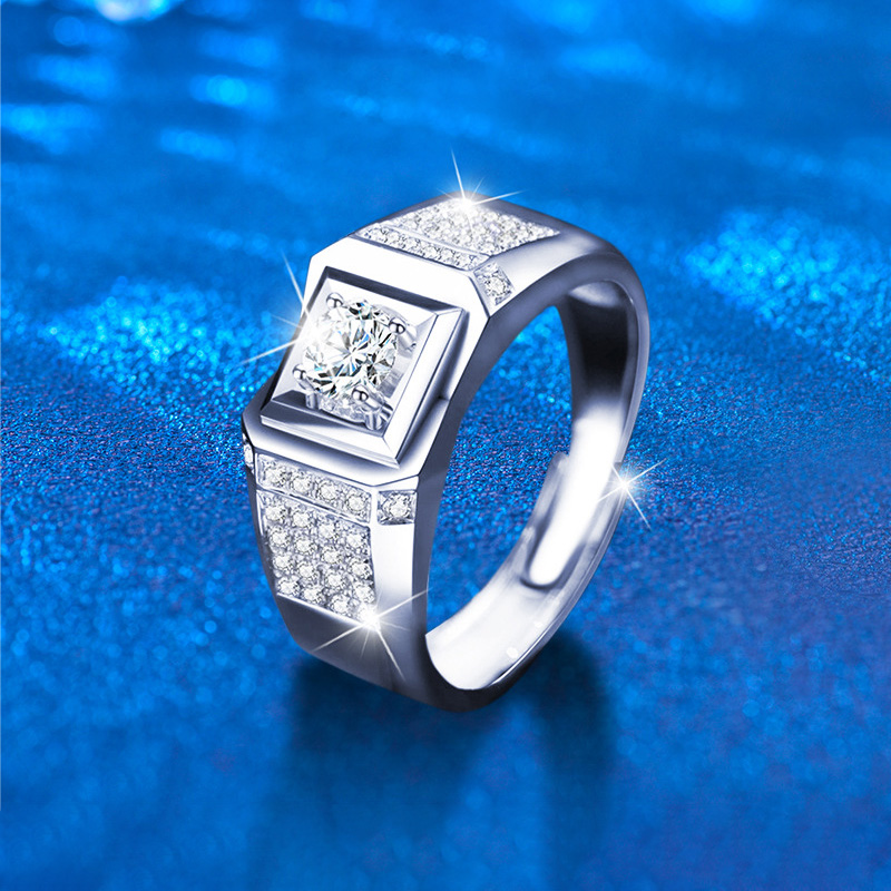 Nhẫn Bạc Nam đính Kim Cương Moissanite Nayeli LILI 166338 1
