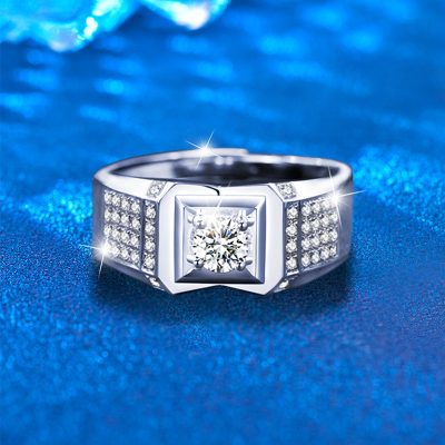 Nhẫn Bạc Nam đính Kim Cương Moissanite Nayeli LILI 166338 2