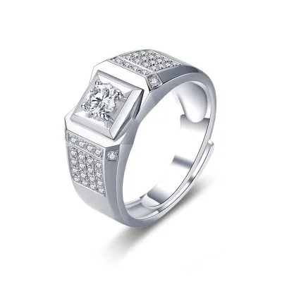 Nhẫn Bạc Nam đính Kim Cương Moissanite Nayeli LILI 166338 4