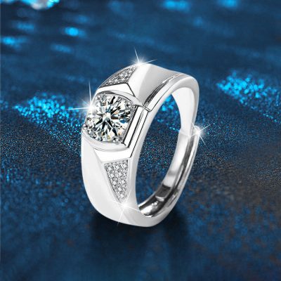 Nhẫn Bạc Nam đính Kim Cương Moissanite Nicole LILI 166313 1