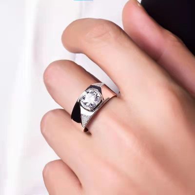 Nhẫn Bạc Nam đính Kim Cương Moissanite Nicole LILI 166313 4