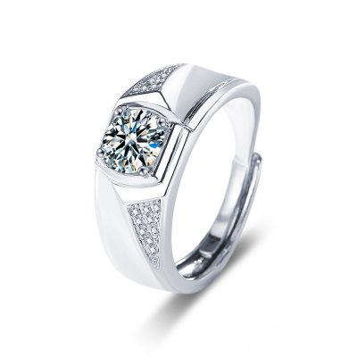 Nhẫn Bạc Nam đính Kim Cương Moissanite Nicole LILI 166313 5