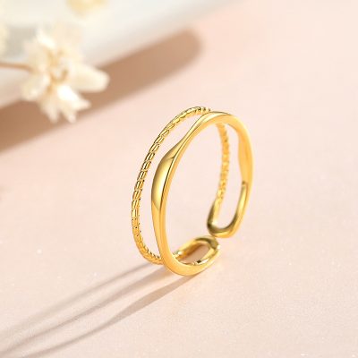 Nhẫn Bạc Nữ Dạng Trơn 2 Tầng Xoắn Elaina LILI 166293 2