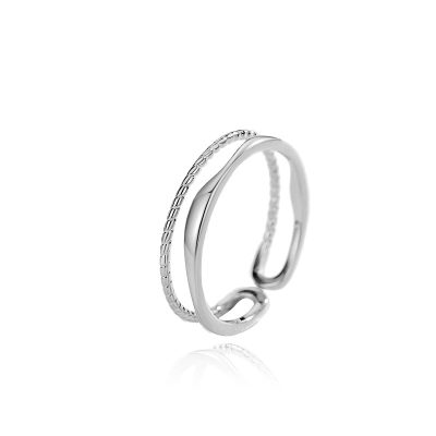 Nhẫn Bạc Nữ Dạng Trơn 2 Tầng Xoắn Elaina LILI 166293 5