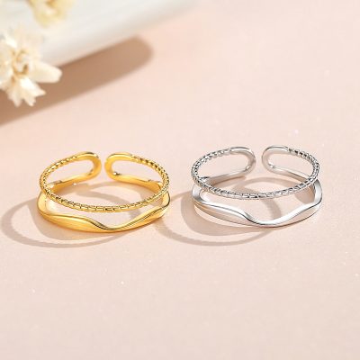 Nhẫn Bạc Nữ Dạng Trơn 2 Tầng Xoắn Elaina LILI 166293 6