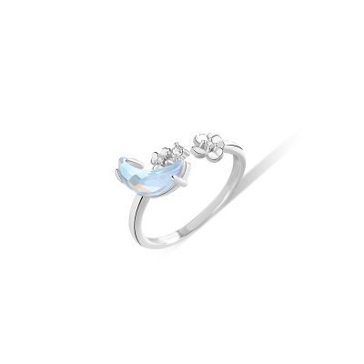 Nhẫn Bạc Nữ đính đá CZ Trăng Và Hoa Evie LILI 166235 4