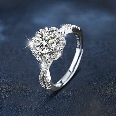 Nhẫn Bạc Nữ đính Kim Cương Moissanite Hoa Anh đào Talia LILI 166228 1
