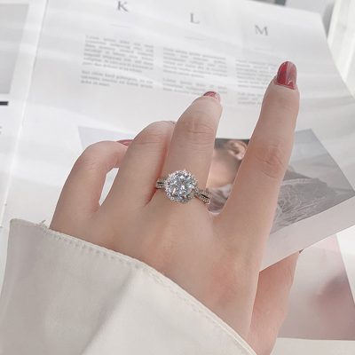Nhẫn Bạc Nữ đính Kim Cương Moissanite Hoa Anh đào Talia LILI 166228 4