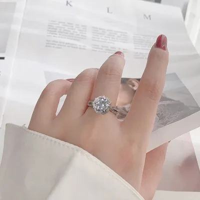 Nhẫn Bạc Nữ đính Kim Cương Moissanite Hoa Anh đào Talia LILI 166228 4