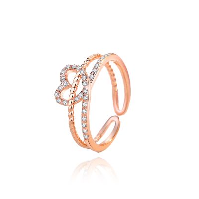 Nhẫn Bạc Nữ đinh Mạ Vàng đính đá CZ Hình Trái Tim Jordyn LILI 166248 6