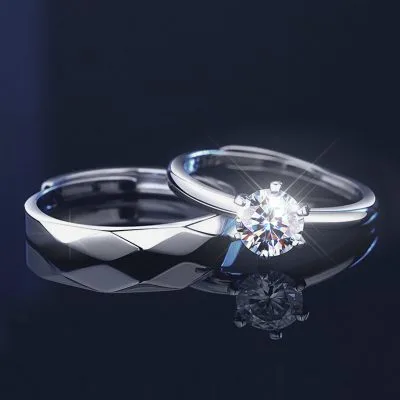 Nhẫn Cặp đôi Bạc đính Kim Cương Moissanite Catherine LILI 166344 1
