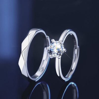 Nhẫn Cặp đôi Bạc đính Kim Cương Moissanite Catherine LILI 166344 2