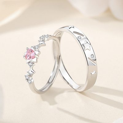 Nhẫn đôi Bạc đính đá CZ Ngôi Sao Tình Yêu Lauren LILI 166366 1