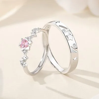 Nhẫn đôi Bạc đính đá CZ Ngôi Sao Tình Yêu Lauren LILI 166366 1
