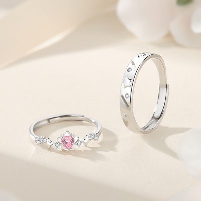 Nhẫn đôi Bạc đính đá CZ Ngôi Sao Tình Yêu Lauren LILI 166366 3