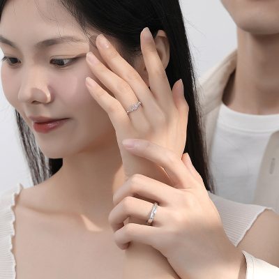 Nhẫn đôi Bạc đính đá CZ Ngôi Sao Tình Yêu Lauren LILI 166366 4