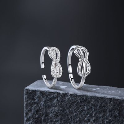 Nhẫn đôi Bạc đính đá CZ Vô Cực Camilla LILI 166358 3