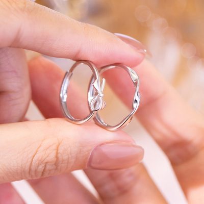 Nhẫn đôi Bạc Hình Chiếc Nơ Tình Yêu Giselle LILI 166389 4
