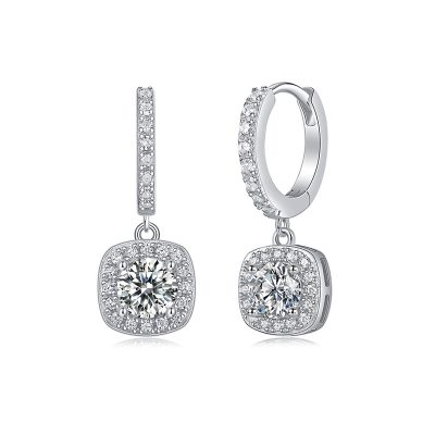 Bông Tai Bạc Nữ đính Kim Cương Moissanite Tròn Willow LILI 168165 1