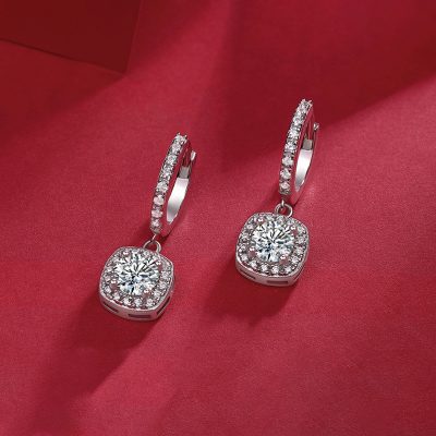 Bông Tai Bạc Nữ đính Kim Cương Moissanite Tròn Willow LILI 168165 5