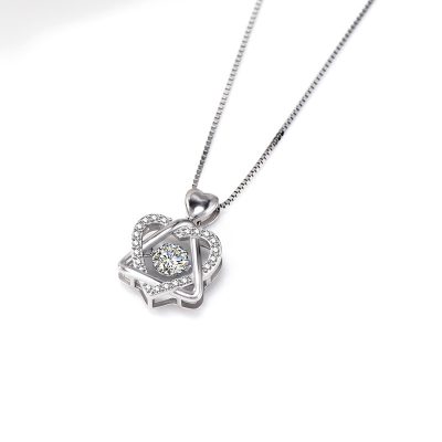 Dây Chuyền Bạc Nữ đính đá Nhảy CZ Trái Tim Forever LILI 170341 2