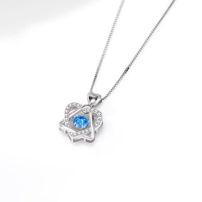 Dây Chuyền Bạc Nữ đính đá Nhảy CZ Trái Tim Forever LILI 170341 3