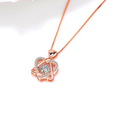 Dây Chuyền Bạc Nữ đính đá Nhảy CZ Trái Tim Forever LILI 170341 4