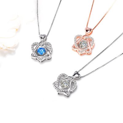 Dây Chuyền Bạc Nữ đính đá Nhảy CZ Trái Tim Forever LILI 170341 6