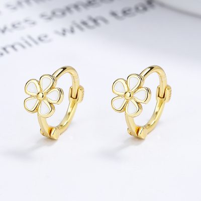 Bông Tai Bạc Nữ Cỡ Nhỏ Hình Bông Hoa 5 Cánh Romina LILI 173429 2