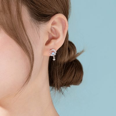 Bông Tai Bạc Nữ đính đá CZ Bầu Trời Sao Bonnie LILI 173128 3