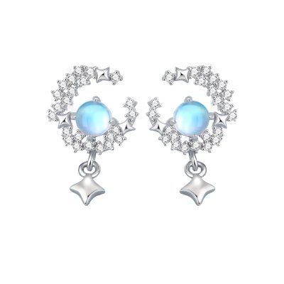Bông Tai Bạc Nữ đính đá CZ Bầu Trời Sao Bonnie LILI 173128 4