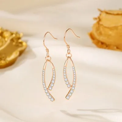 Bông Tai Bạc Nữ đính đá CZ đuôi Cá Kiểu Pháp Amy LILI 173187 1