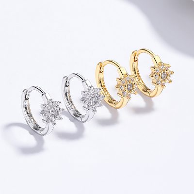 Bông Tai Bạc Nữ đính đá CZ Hình Bông Tuyết Mariam LILI 173450 1