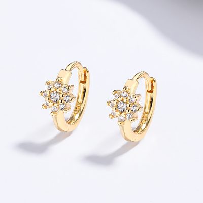 Bông Tai Bạc Nữ đính đá CZ Hình Bông Tuyết Mariam LILI 173450 2