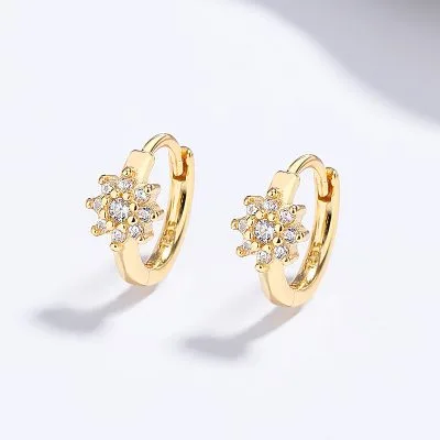 Bông Tai Bạc Nữ đính đá CZ Hình Bông Tuyết Mariam LILI 173450 2