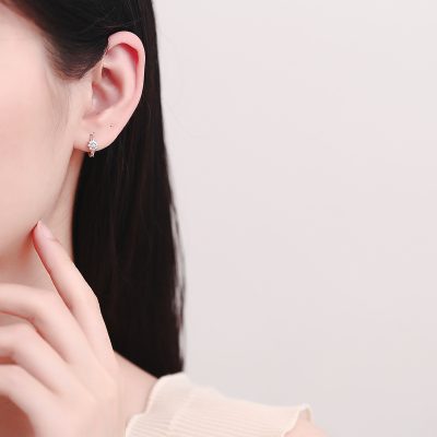 Bông Tai Bạc Nữ đính đá CZ Hình Bông Tuyết Mariam LILI 173450 3