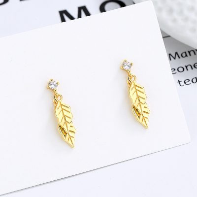 Bông Tai Bạc Nữ đính đá CZ Hình Chiếc Lá Milani LILI 173381 5