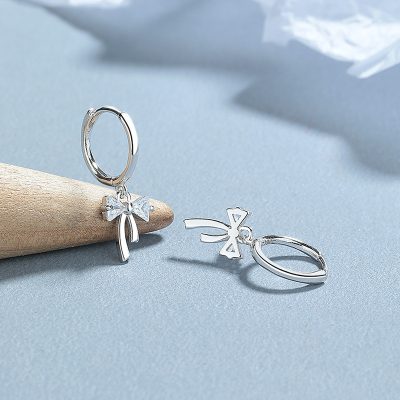 Bông Tai Bạc Nữ đính đá CZ Hình Chiếc Nơ Heaven LILI 173440 4