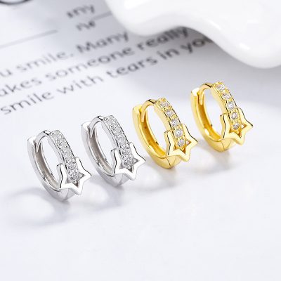 Bông Tai Bạc Nữ đính đá CZ Hình Ngôi Sao Shiloh LILI 173362 1